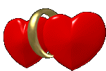 Red Love Hearts Wedding Ring Sticker - Red Love Hearts Wedding Ring Hearts Of Love Stickers