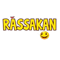 a logo for rassakan with a yellow smiley face