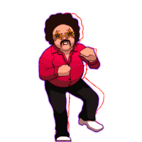 a cartoon of a man with a mustache wearing sunglasses