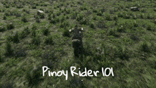 an aerial view of a field with the words pinoy rider 101