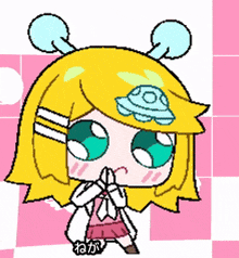 a cartoon girl with a turtle on her head