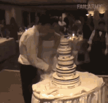 Wedding Cake Fail GIF - Wedding Cake Fail Cake Cutting GIFs