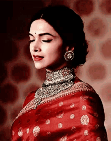 Dreamy Deepika GIF - Fabulous Red Chikankari GIFs