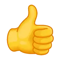 a cartoon hand giving a thumbs up sign