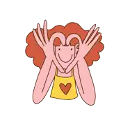 a cartoon drawing of a girl wearing headphones