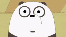 a cartoon panda bear with a surprised look on its face