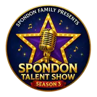 a logo for sponson talent show season 3 with a microphone in front of a star