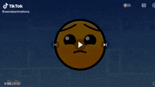 a cartoon smiley face with a blue background and the words tik tok on it
