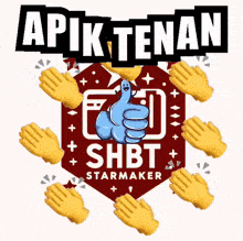 a logo for a starmaker with a thumbs up