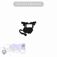 a cartoon character with a purple tongue and the words alight motion below it