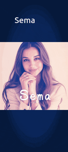 a picture of a woman with the name sema written on it