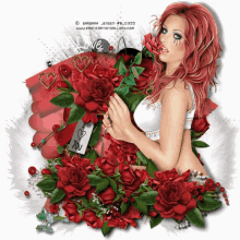 gina101 valentine roses barbara jensen gold heart red roses
