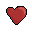 it is a pixel art of a red heart .