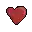 it is a pixel art of a red heart .