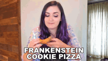 Franken Stein Cookie Pizza Lauren Webber GIF - Franken Stein Cookie Pizza Lauren Webber Laurenzside GIFs