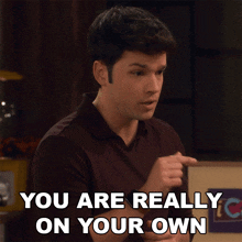 You Are Really On Your Own Freddie Benson GIF - You Are Really On Your Own Freddie Benson Icarly GIFs