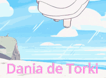 a cartoon character with a surprised look on her face and the name dana de torki