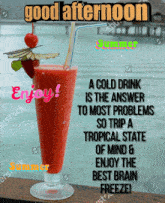 a cold drink is the answer to most problems so trip a tropical state of mind