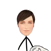 a stick figure with a face on it