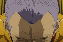 a drawing of a man with a shaved head