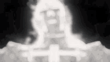 an x-ray of a person 's face with a cross on it .
