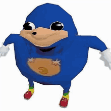 a 3d model of a blue knuckles from sonic the hedgehog .