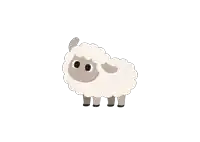 a cartoon drawing of a sheep with a white background