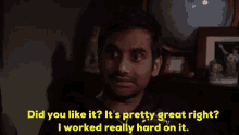 Tom Haverford Tom Haverford Worked Really Hard GIF - Tom Haverford Tom Haverford Worked Really Hard Did You Like It GIFs
