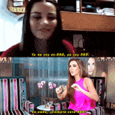 a woman in a pink top says yo no soy ex-rbd and yo soy rbd
