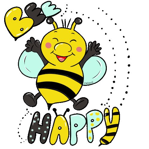 Bee Happy Birene Sticker - Bee Happy Bee Birene Stickers