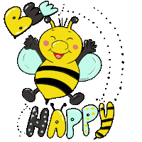 Bee Happy Birene Sticker - Bee Happy Bee Birene Stickers
