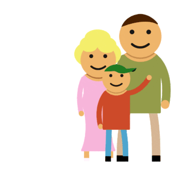 Family Waving Sticker - Family Waving Smile Stickers
