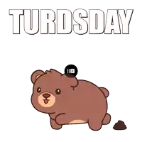 a cartoon of a teddy bear with turdsday written on the top
