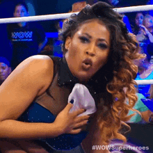 Blow Out Air The Disciplinarian GIF - Blow Out Air The Disciplinarian Wow Women Of Wrestling GIFs