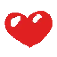 a pixel art of a broken heart with a hole in it