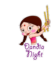 Dandia Night Chutki Sticker - Dandia Night Chutki Chhota Bheem Stickers