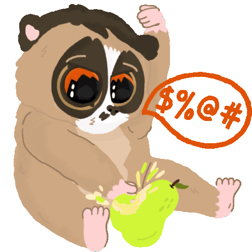 Angry Laurence Punches A Pear Sticker - Tarsier Cursing Swearing Stickers