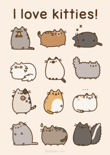 Pusheen I Love Kitties GIF