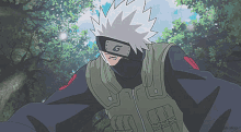 a drawing of a man with white hair and a headband that says naruto on it