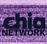 a purple background with the word chia network in black