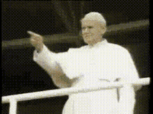 pope polish middle finger pointing priest
