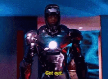 War Machine Iron Man GIF - War Machine Iron Man Get Out GIFs