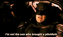 Justice League Batman GIF - Justice League Batman Im Not The One Who Brought A Pitchfork GIFs