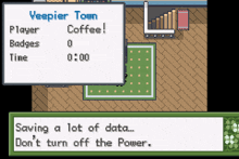 a screenshot of a game that says ' weepier town ' on it