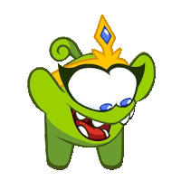 Excited Om Nelle Sticker - Excited Om Nelle Cut The Rope Stickers