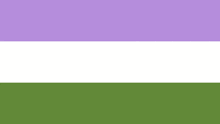 a purple and white flag with the words queer all year on it
