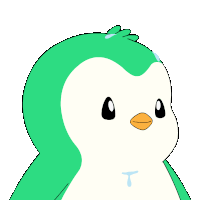 a cartoon of a penguin with sweat coming out of its face