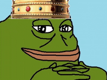 a cartoon frog with a crown on his head