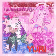 a picture of eternal lily yuri and eternal lily cookie run
