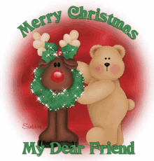 Merry Christmas Bear GIF - Merry Christmas Bear My Dear Friend GIFs